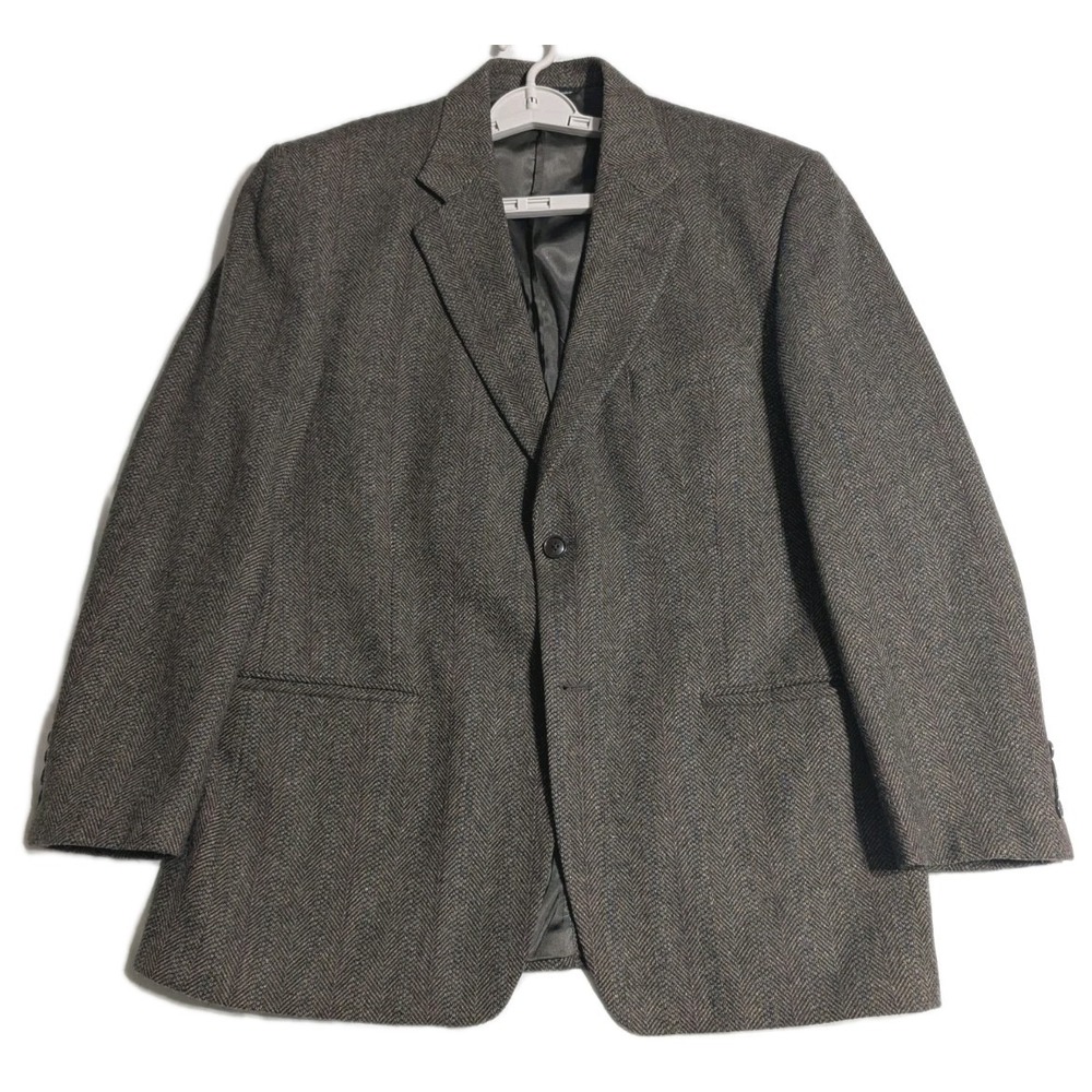 Cricketeer Men's‎ 42R Brown Wool Herringbone Tweed Blazer Sport Coat Jacket